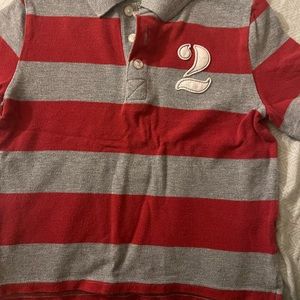 Red and grey polo